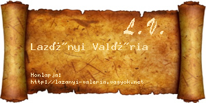Lazányi Valéria névjegykártya