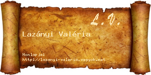 Lazányi Valéria névjegykártya